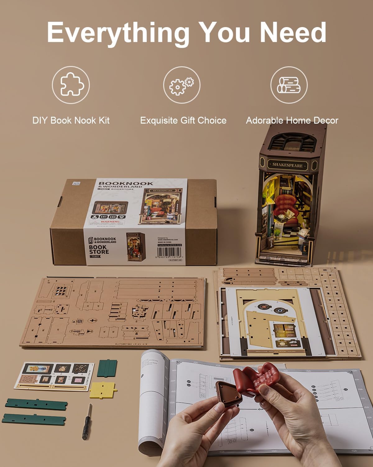 Rolife Bookstore DIY Book Nook Shelf Insert Kit TGB07