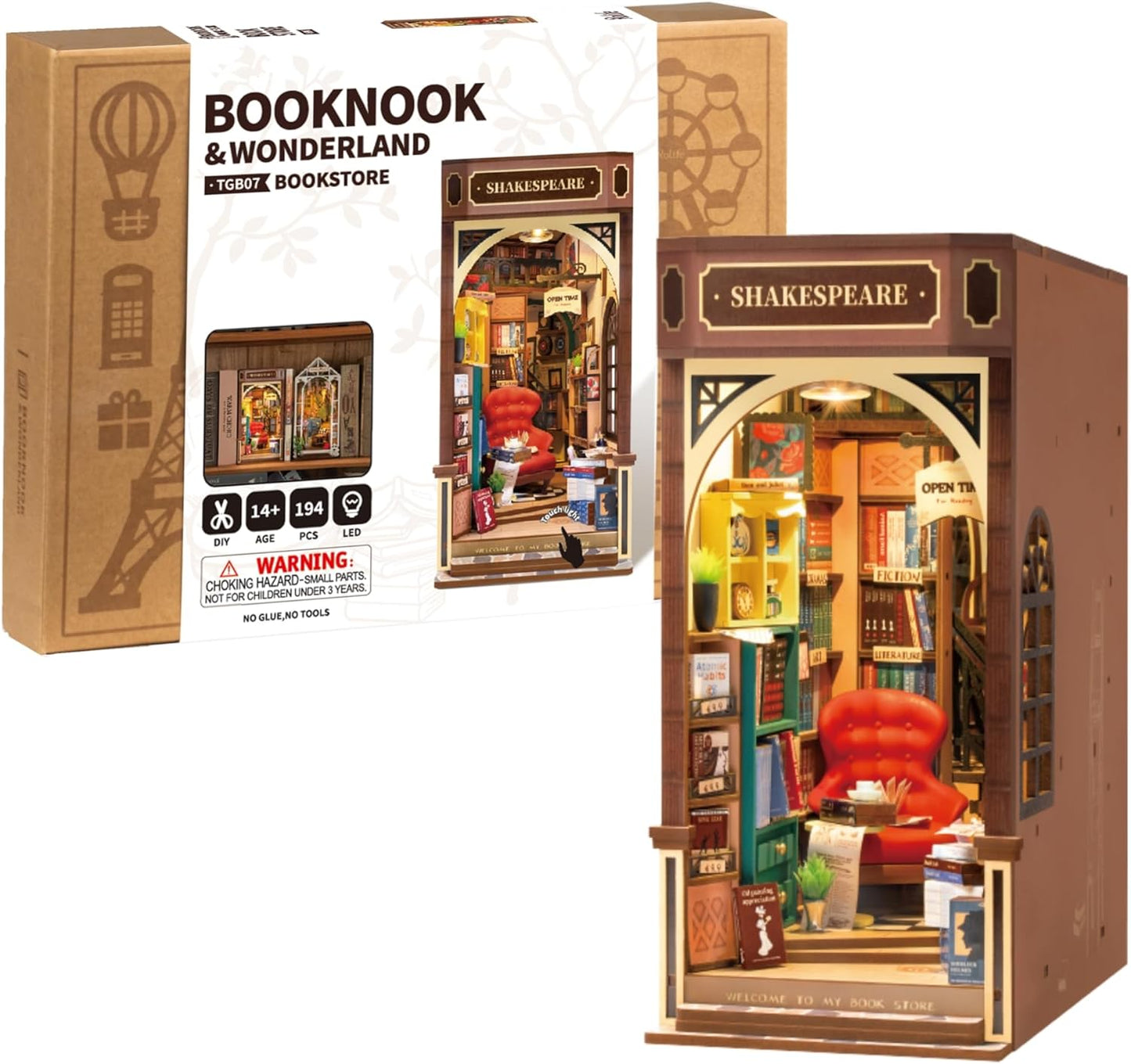 Rolife Bookstore DIY Book Nook Shelf Insert Kit TGB07