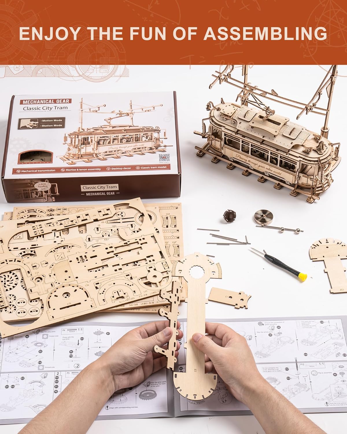 ROKR Classic City Tram 3D Wooden Puzzle LK801