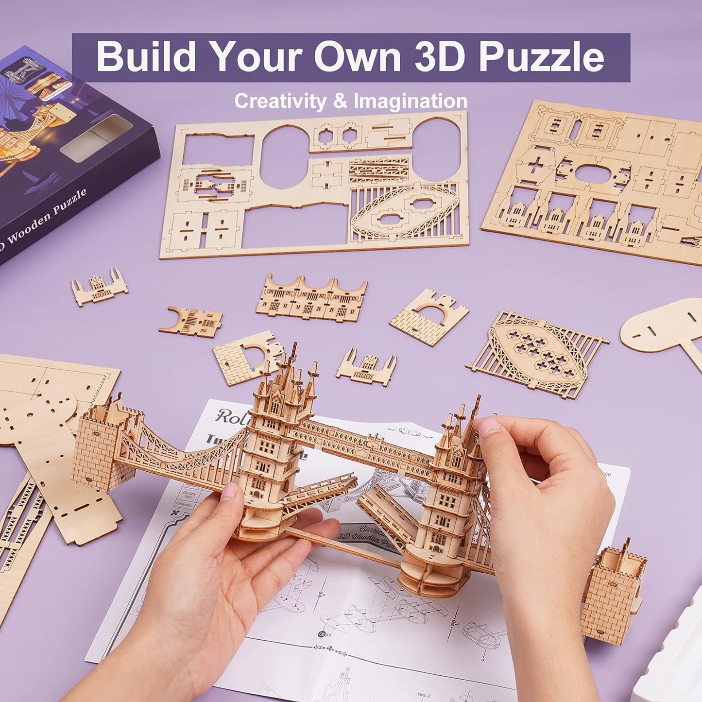 Rolife Tower Bridge with Lights 3D Wooden Puzzle TG412