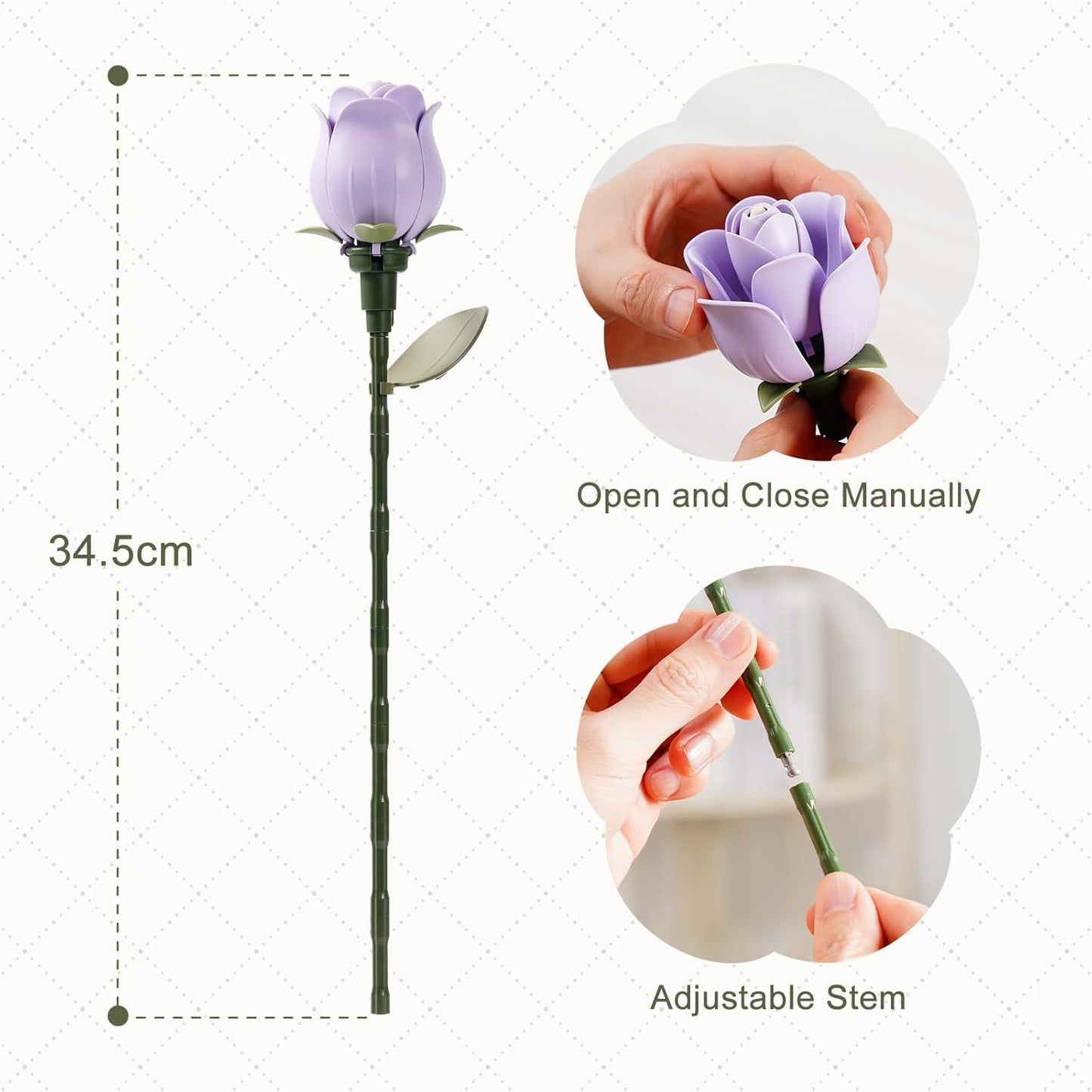 ROKR Floral Art Series Single Flower – Lavender Rose