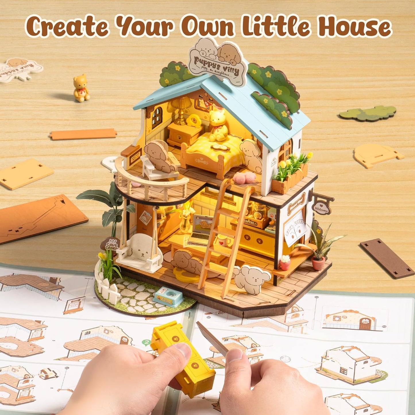 Rolife Puppy’s Cozy Villa DIY Miniature House DG169