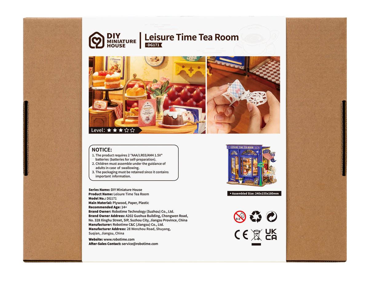 Rolife Leisure Time Tea Room Wooden DIY Miniature House DG171