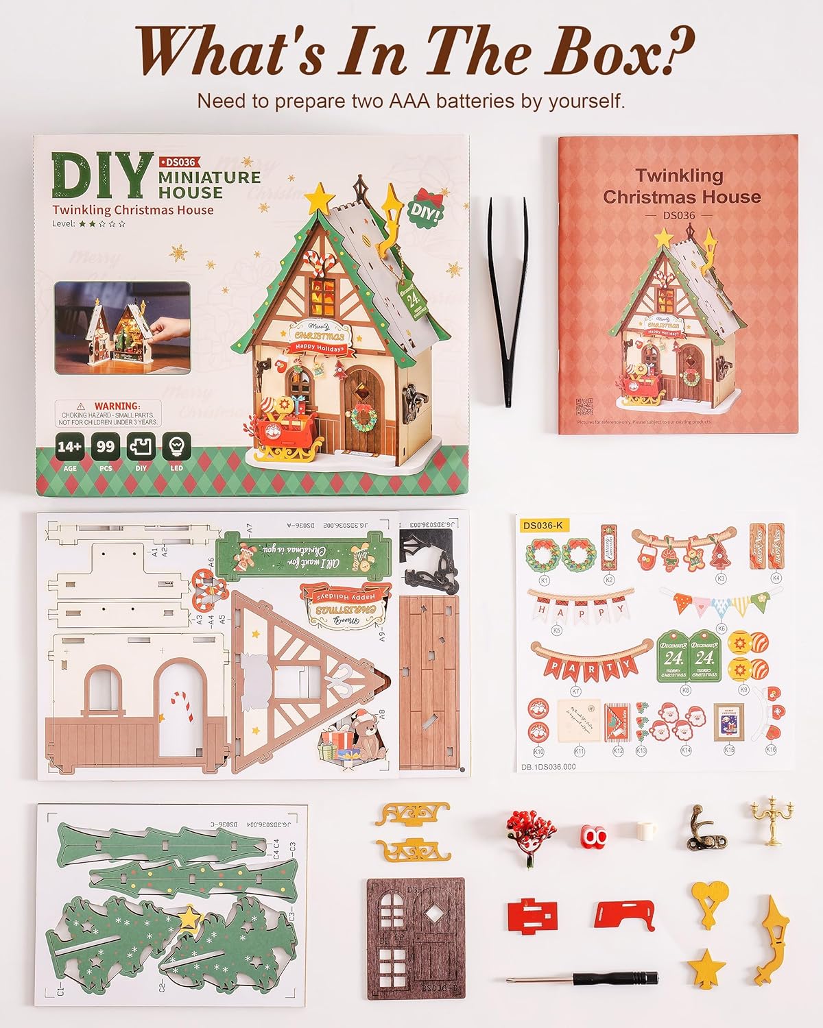 Rolife Twinkling Christmas House 3D Wooden Puzzle DS036