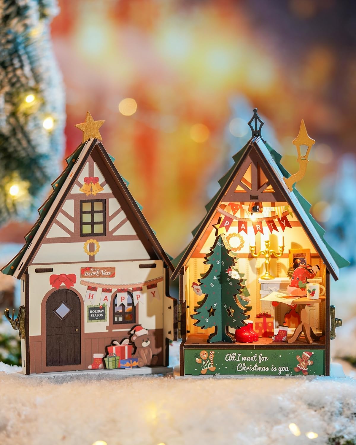 Rolife Twinkling Christmas House 3D Wooden Puzzle DS036