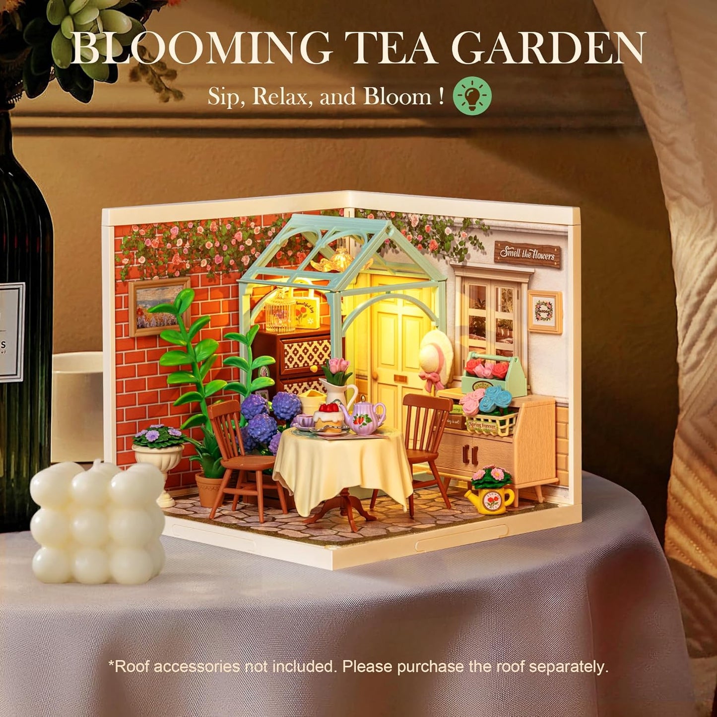Rolife Blooming Tea Garden DIY Plastic Miniature House DW013B