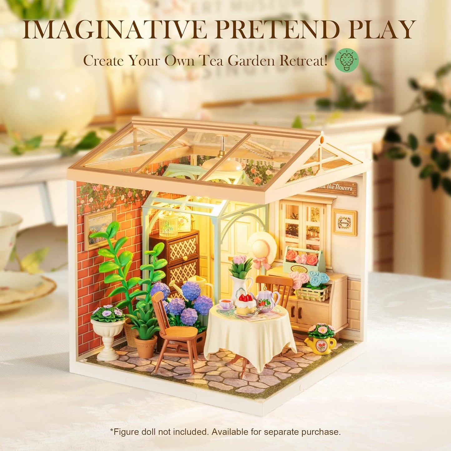 Rolife Blooming Tea Garden DIY Plastic Miniature House DW013B