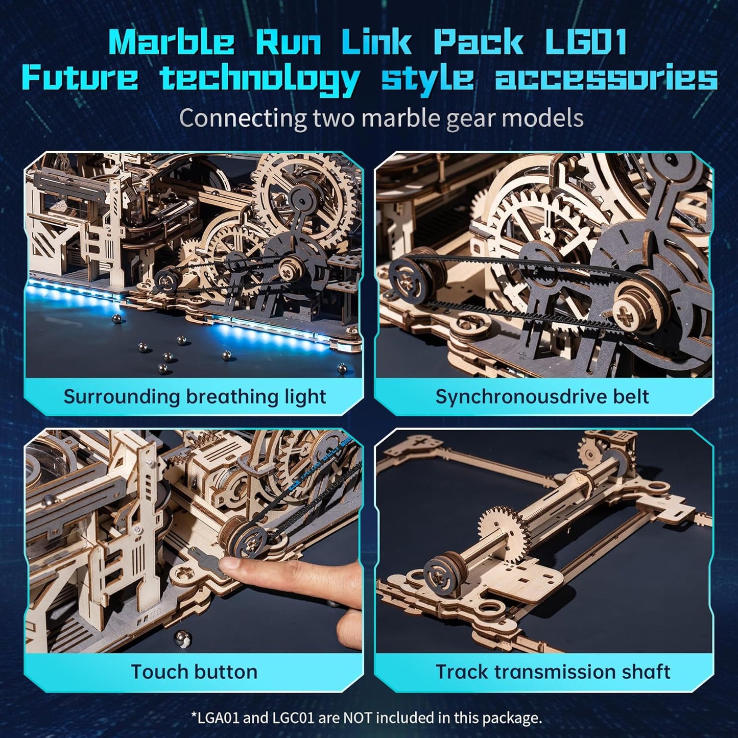 ROKR Link Pack Marble Run 3D Wooden Puzzle LG01