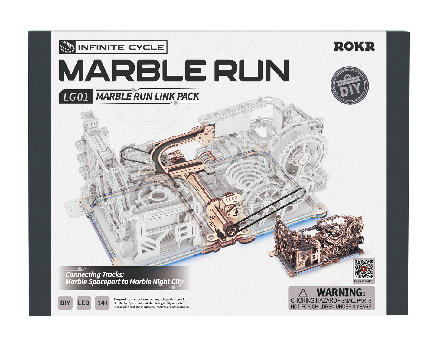 ROKR Link Pack Marble Run 3D Wooden Puzzle LG01
