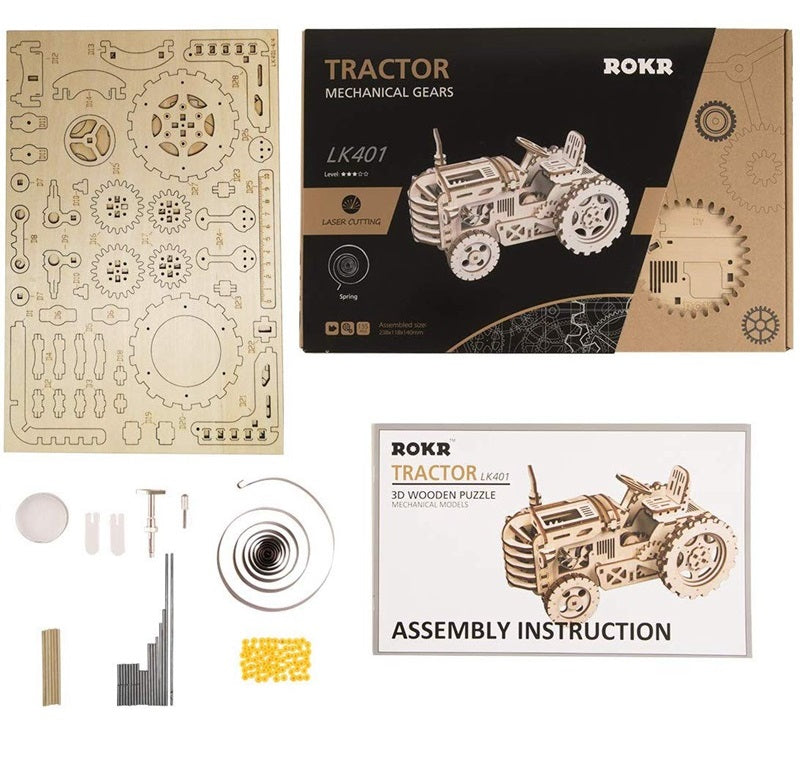 ROKR Tractor Mechanical Gears 3D Wooden Puzzle LK401
