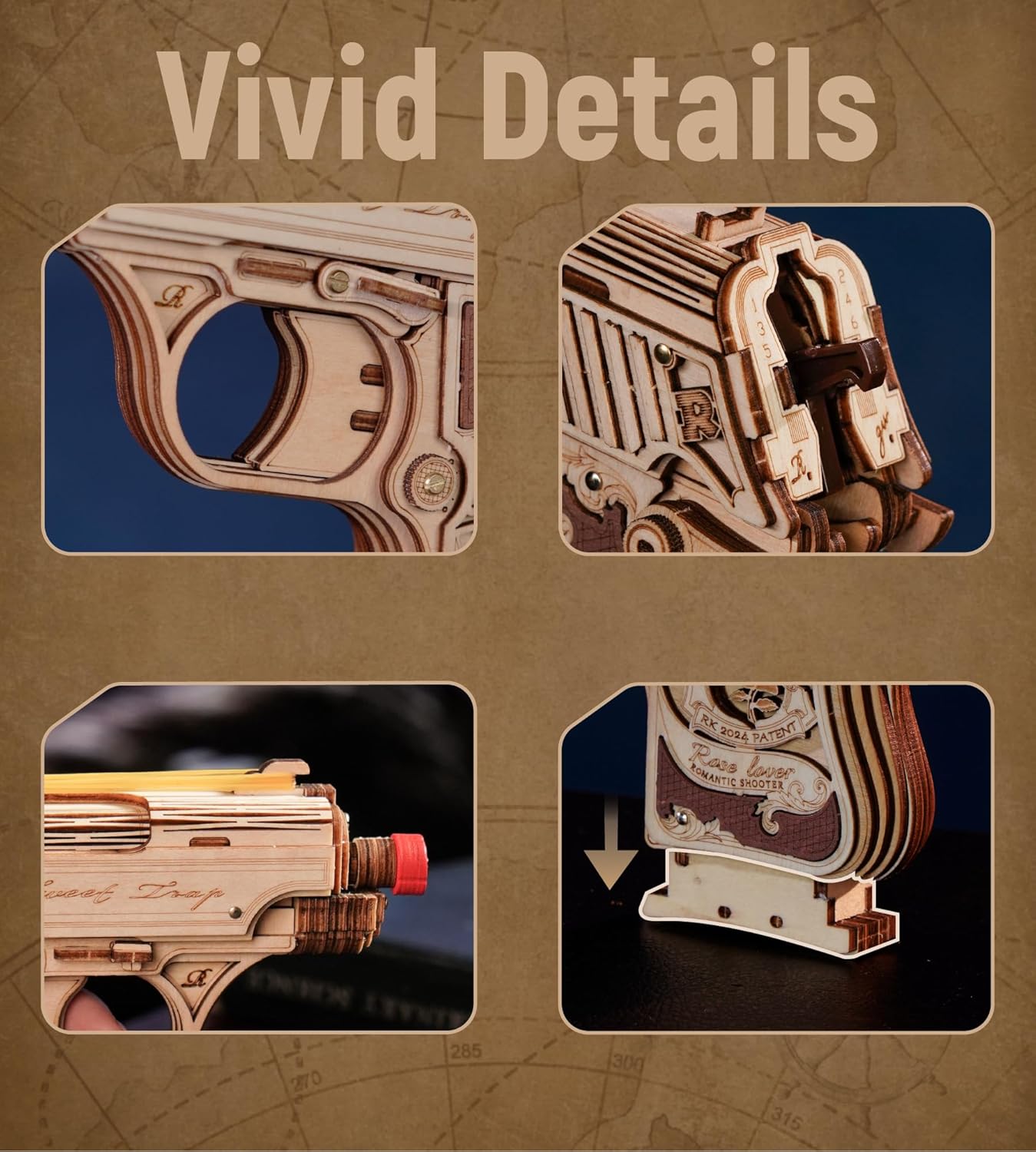 ROKR Mini Gun Toy 3D Wooden Puzzle LQ502