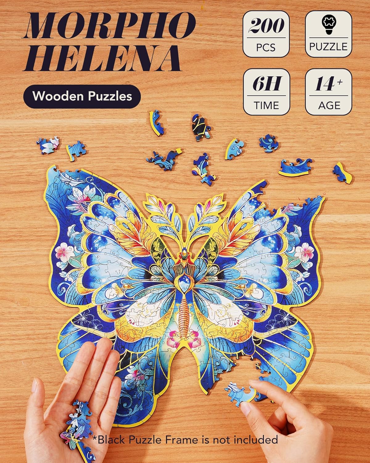 Rowood Morpho Helena Flower Wooden Jigsaw Puzzle TA003