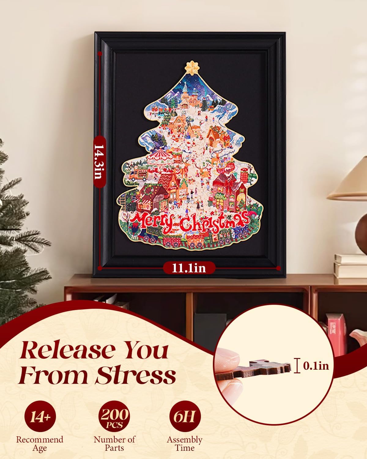 Rowood Christmas Town Wooden Jigsaw Puzzle TA007