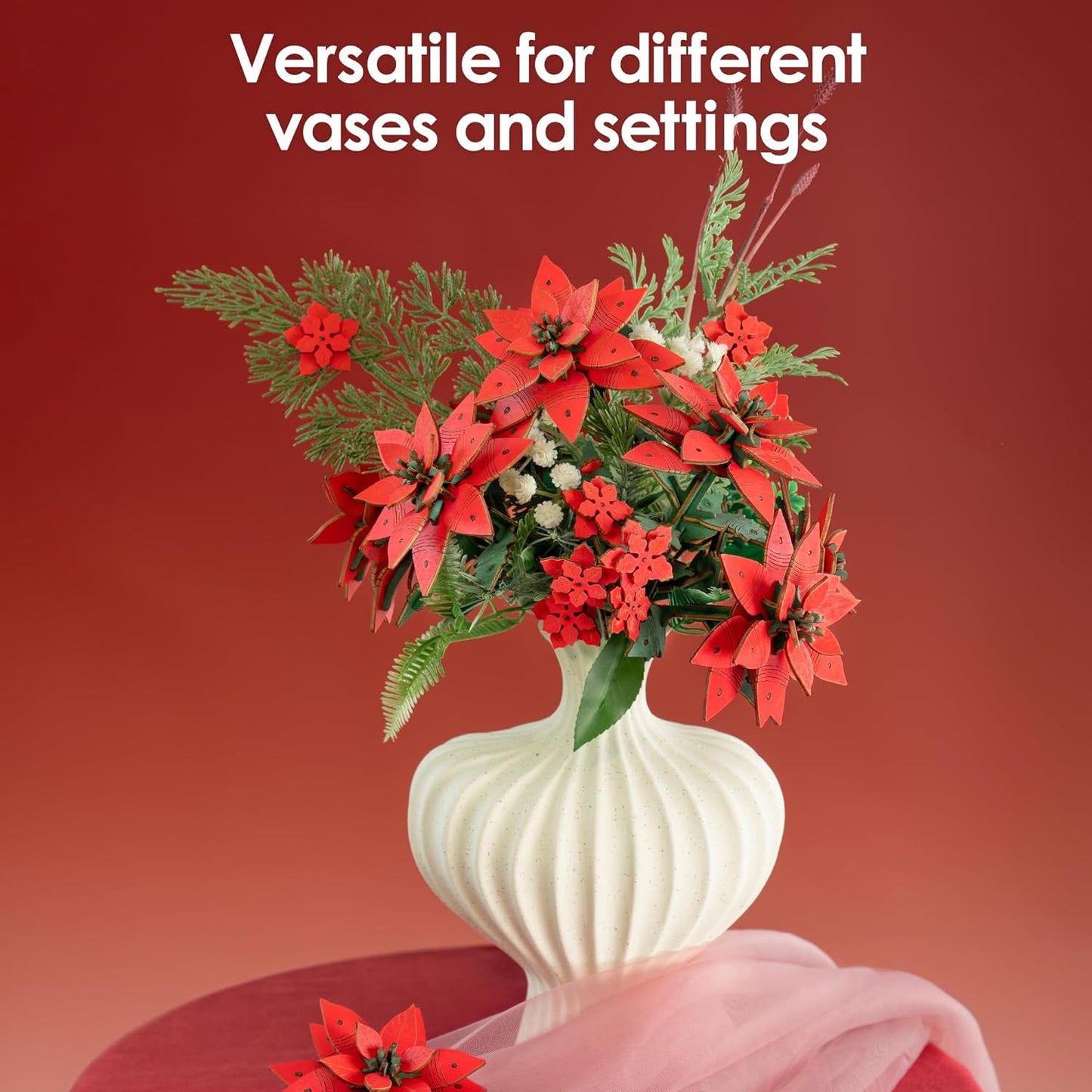 Rowood Poinsettia DIY Wooden Flower 3D Puzzle TF001