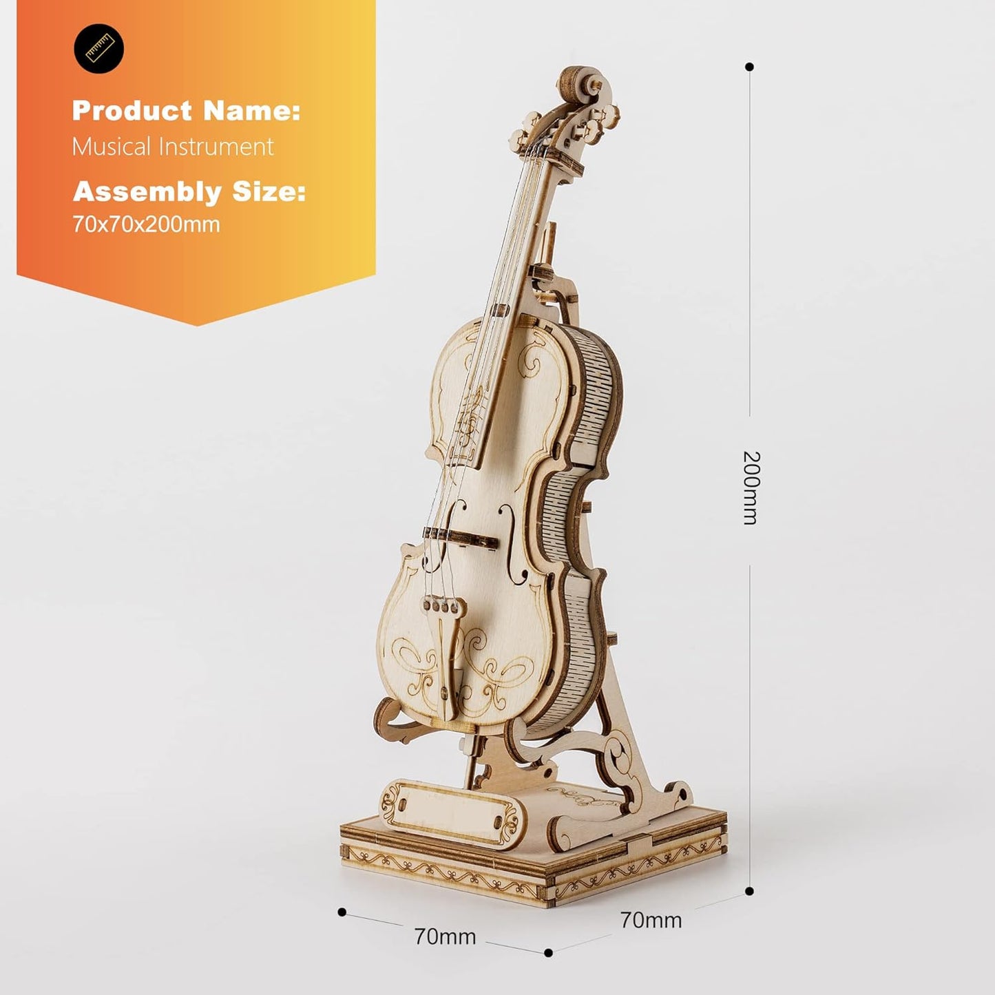 Rolife Cello DIY Wooden 3D Puzzle TG411