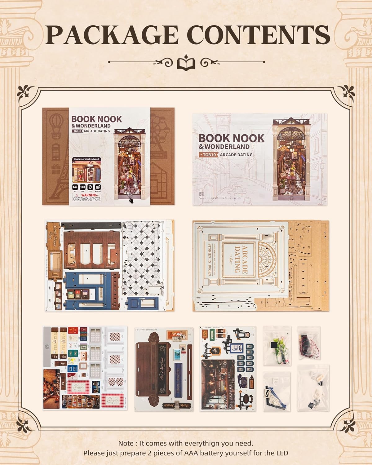 Rolife Arcade Dating DIY Book Nook Shelf Insert Kit TGB10