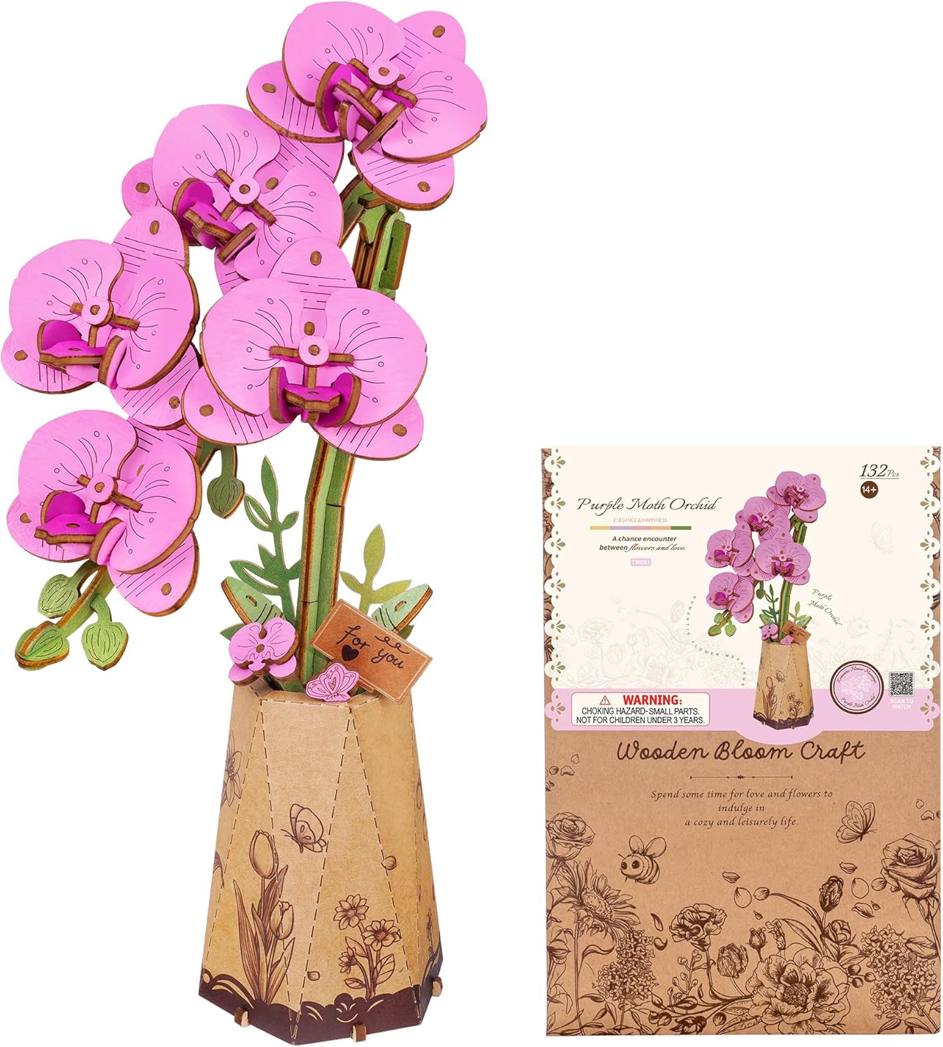 Rowood DIY Wooden Flowers 3D Wooden Puzzle