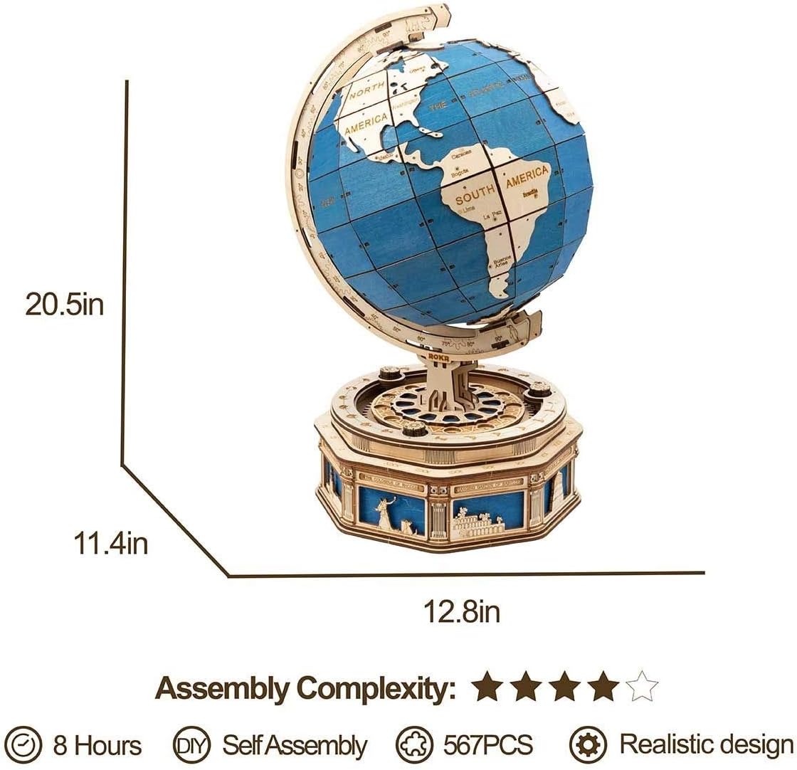 ROKR The Globe Model 3D Wooden Puzzle ST002