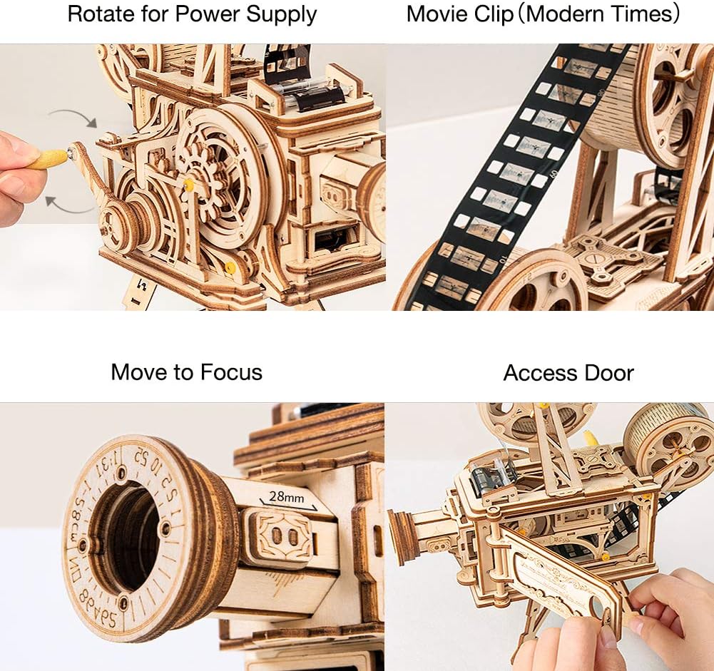 ROKR Vitascope Movie Projector 3D Wooden Puzzle LK601