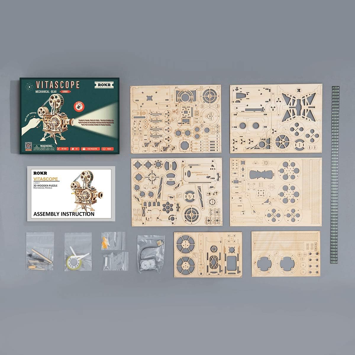 ROKR Vitascope Movie Projector 3D Wooden Puzzle LK601
