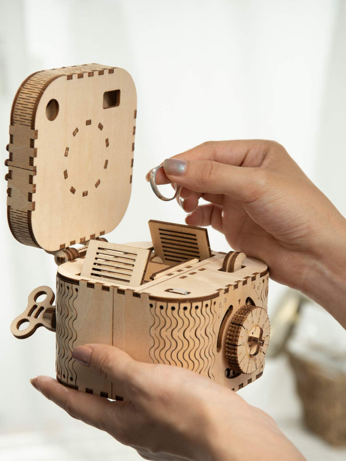 ROKR Treasure Box Mechanical Gears 3D Wooden Puzzle LK502