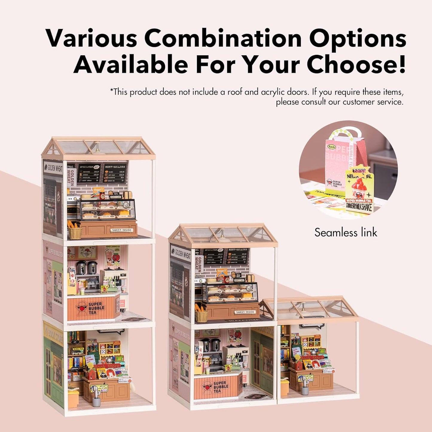 Rolife Super Creator Double Joy Bubble Tea Plastic DIY Miniature House Kit DW006