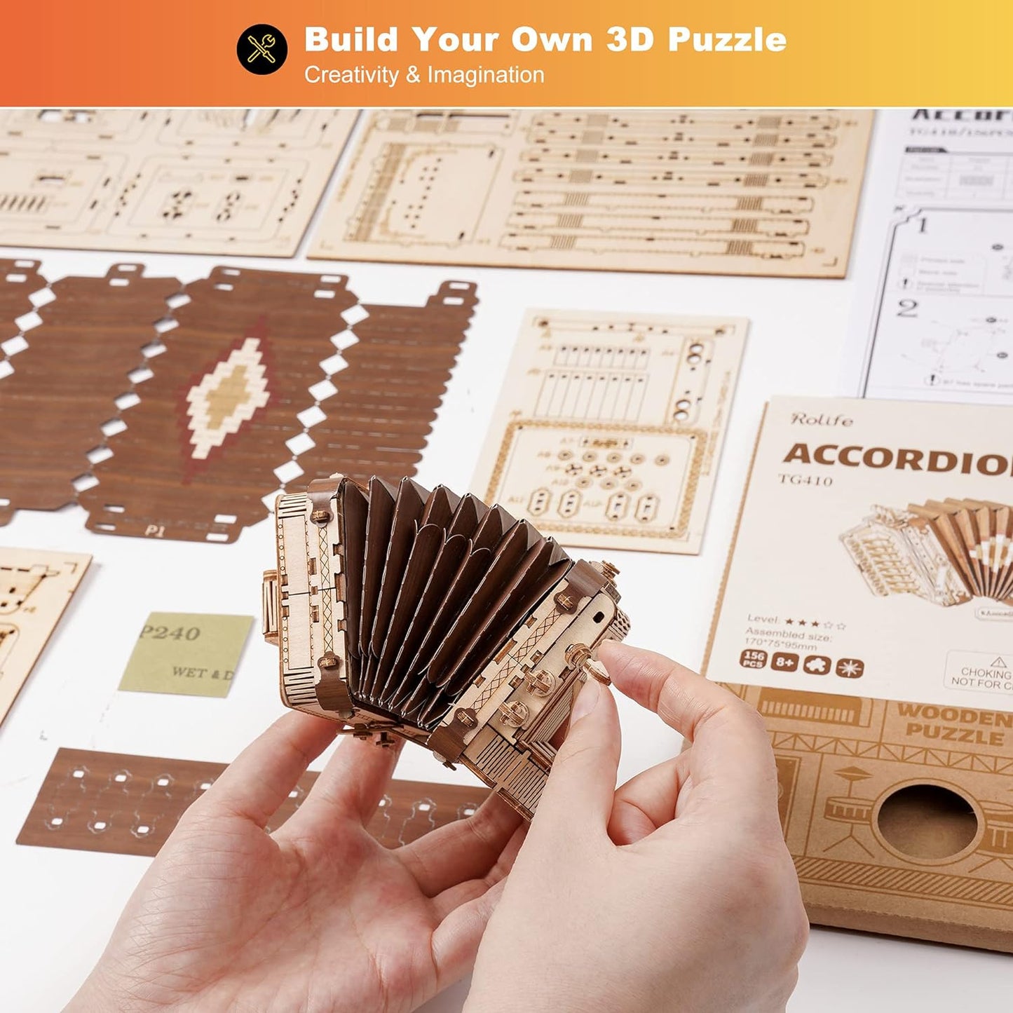 Rolife ACCORDION 3D Wooden Puzzle TG410