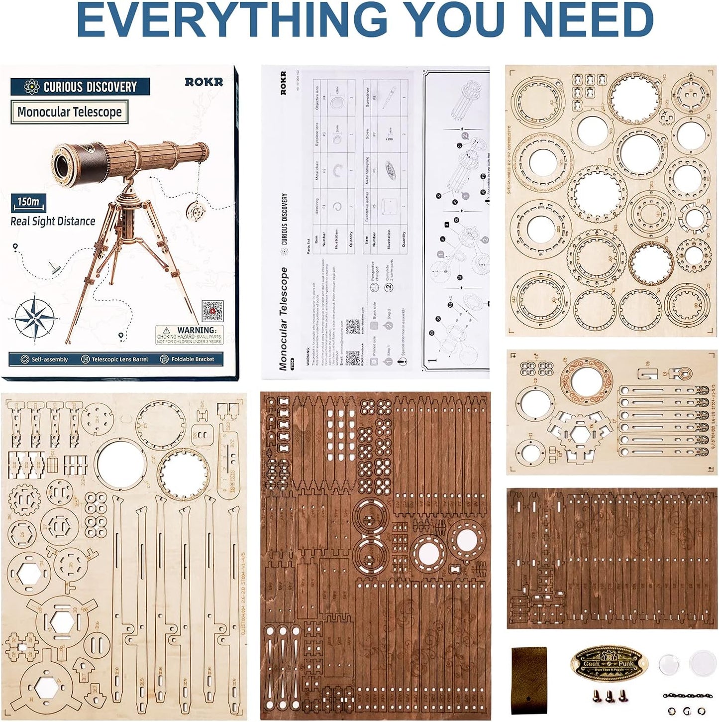 ROKR Monocular Telescope 3D Wooden Puzzle ST004