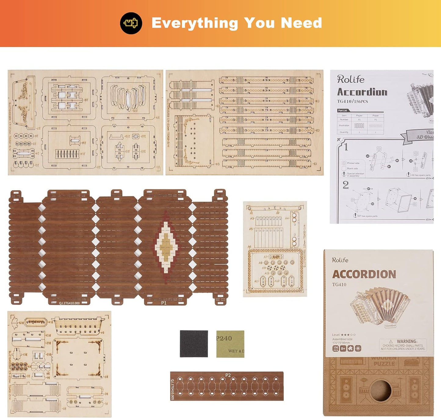 Rolife ACCORDION 3D Wooden Puzzle TG410