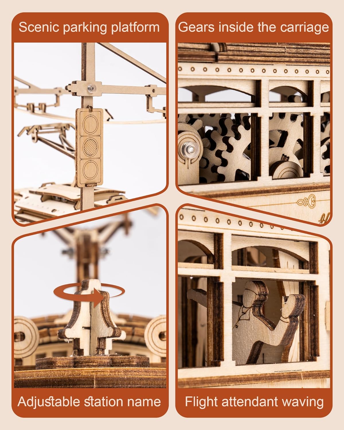ROKR Classic City Tram 3D Wooden Puzzle LK801