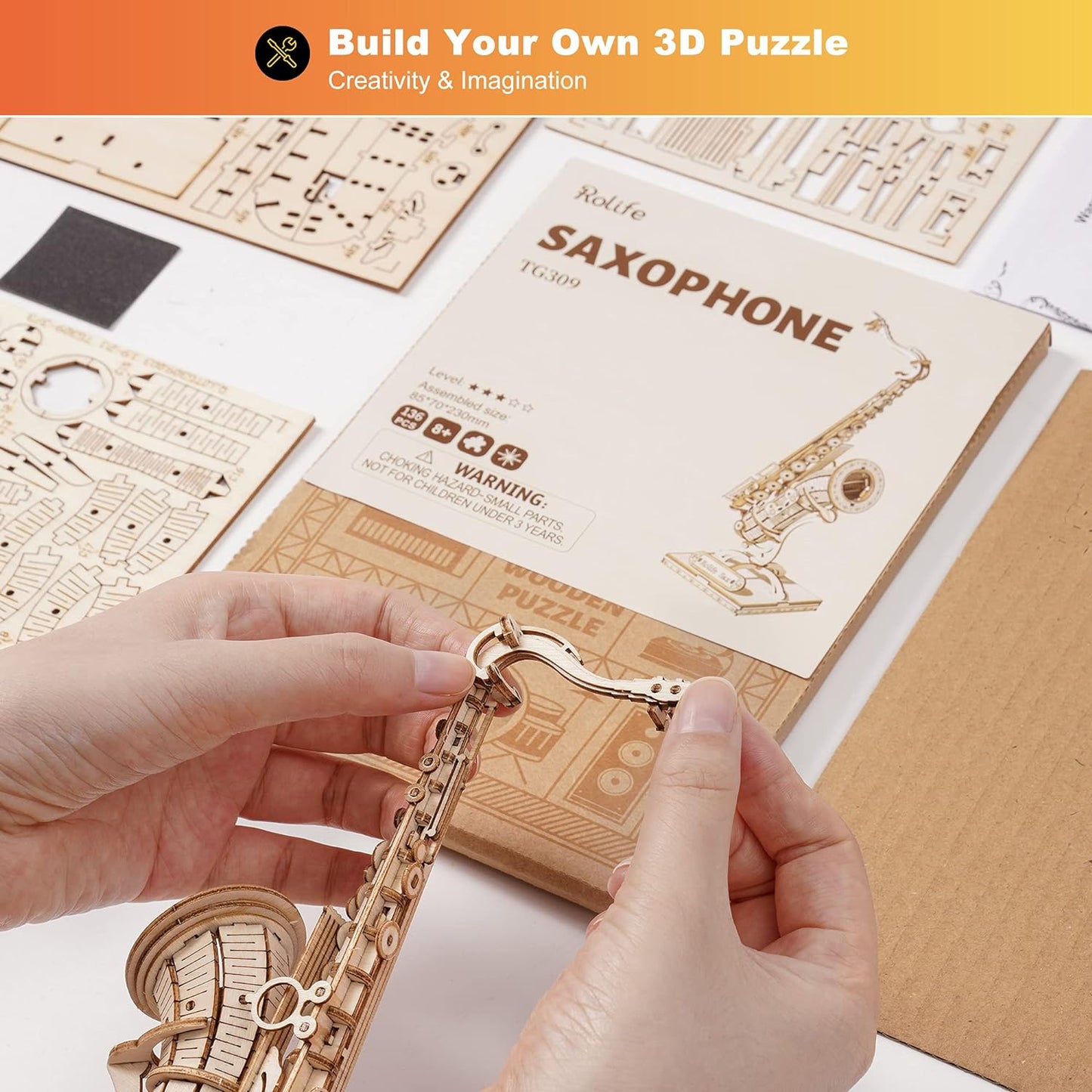 Rolife Saxophone 3D Wooden Puzzle TG309