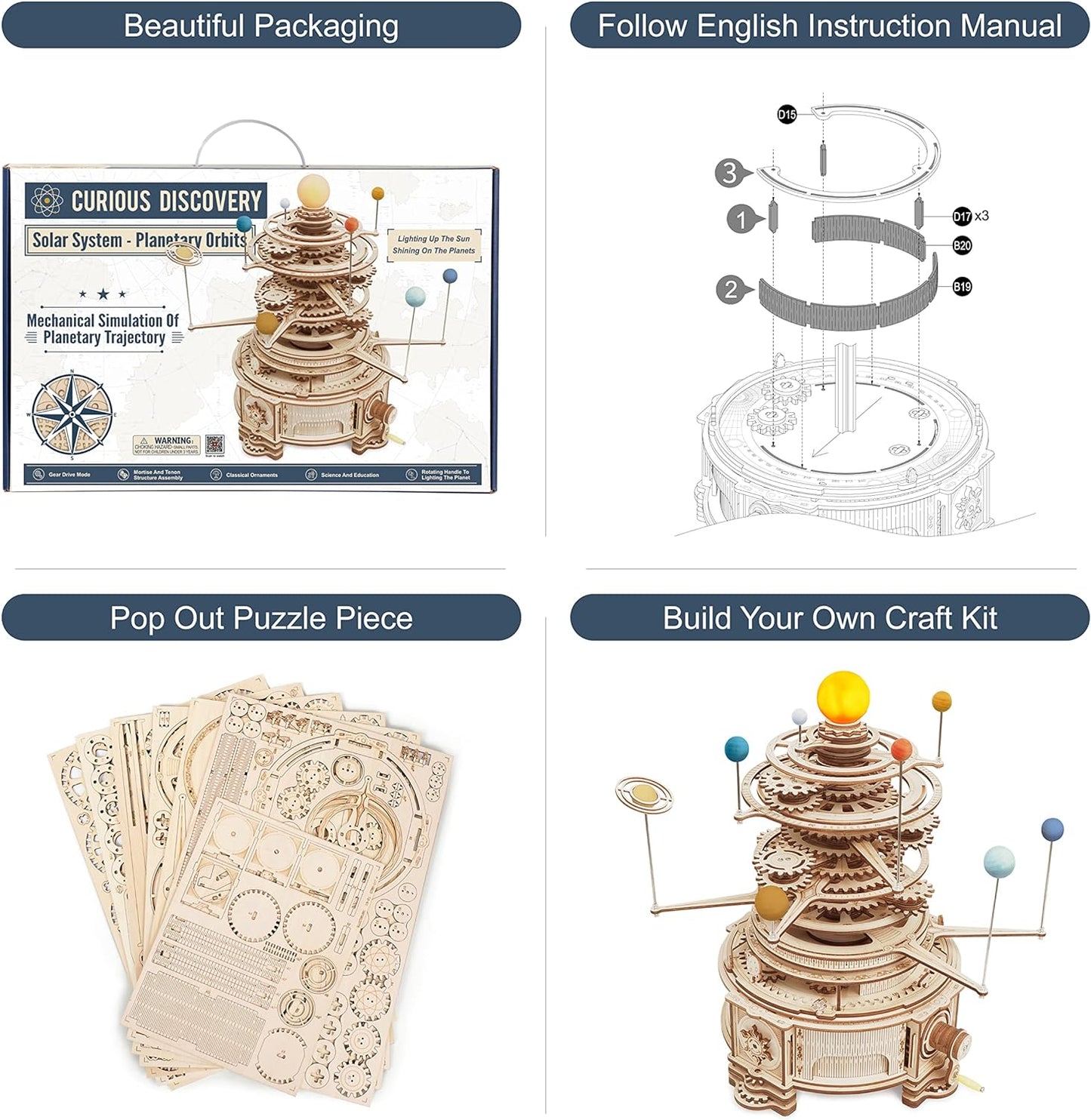ROKR Mechanical Orrery ST001 3D Wooden Puzzle