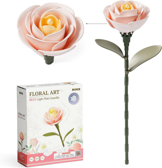 ROKR Floral Art Series Single Flower – Light Pink Camellia
