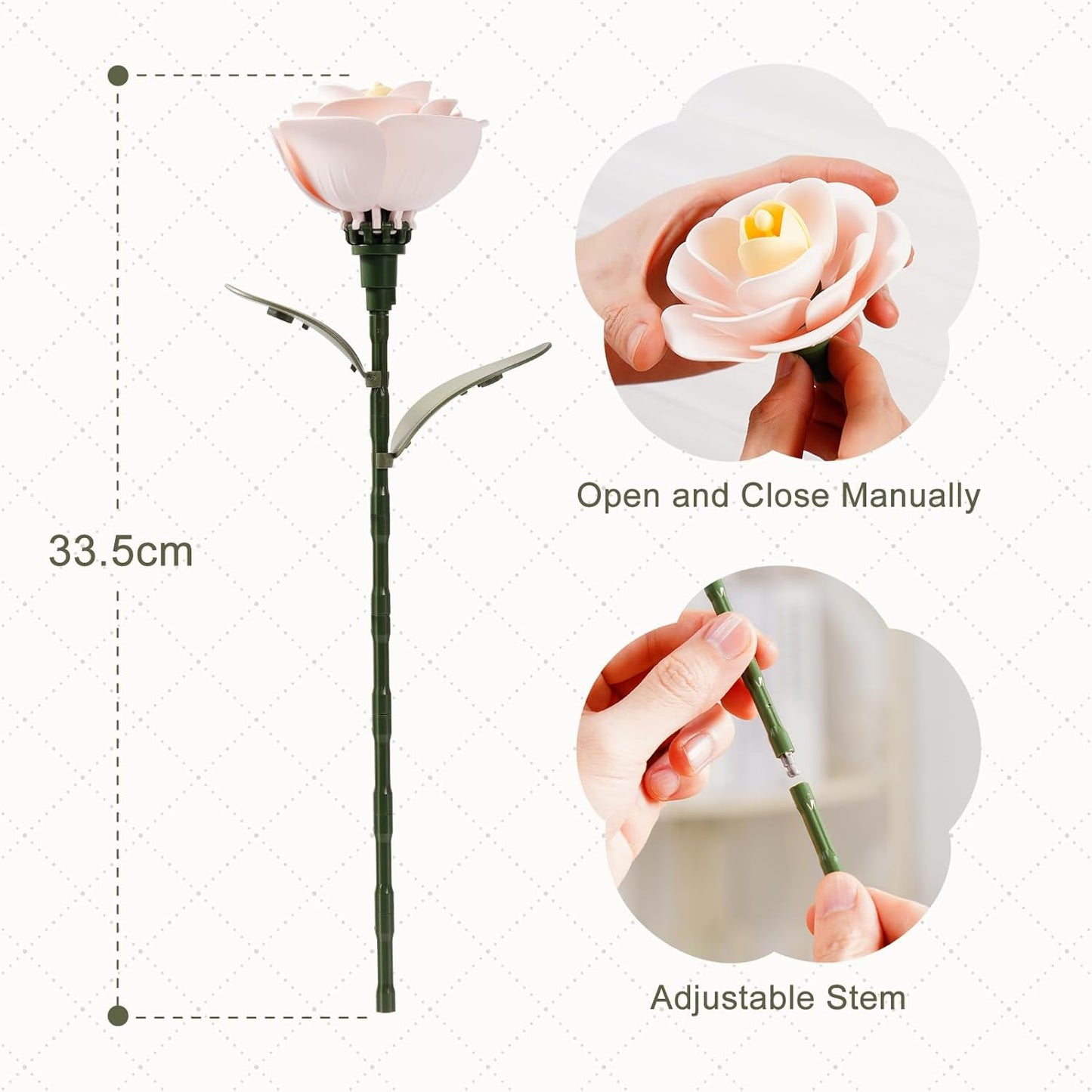 ROKR Floral Art Series Single Flower – Light Pink Camellia