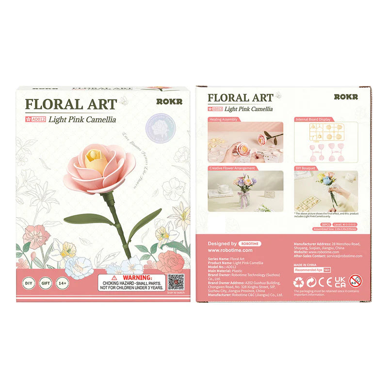ROKR Floral Art Series Single Flower – Light Pink Camellia
