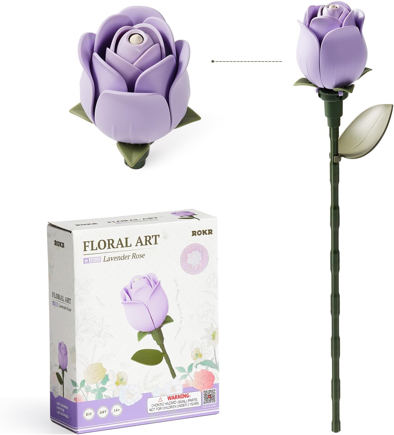 ROKR Floral Art Series Single Flower – Lavender Rose