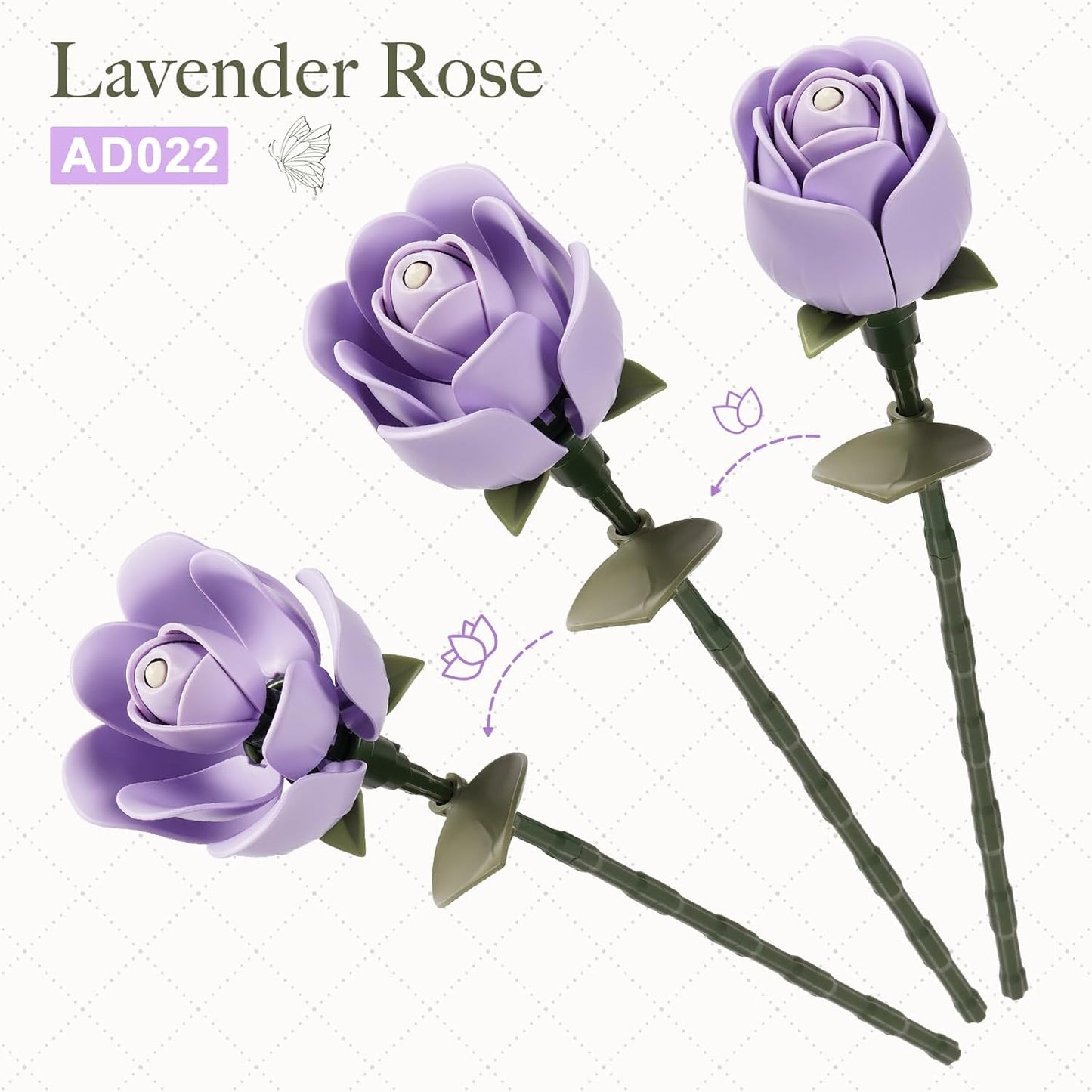ROKR Floral Art Series Single Flower – Lavender Rose