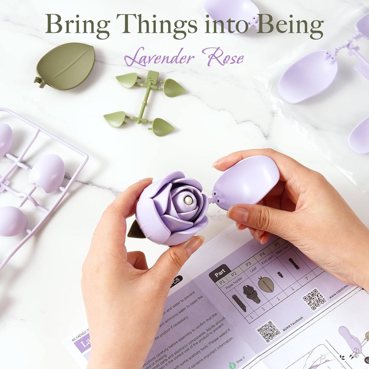 ROKR Floral Art Series Single Flower – Lavender Rose