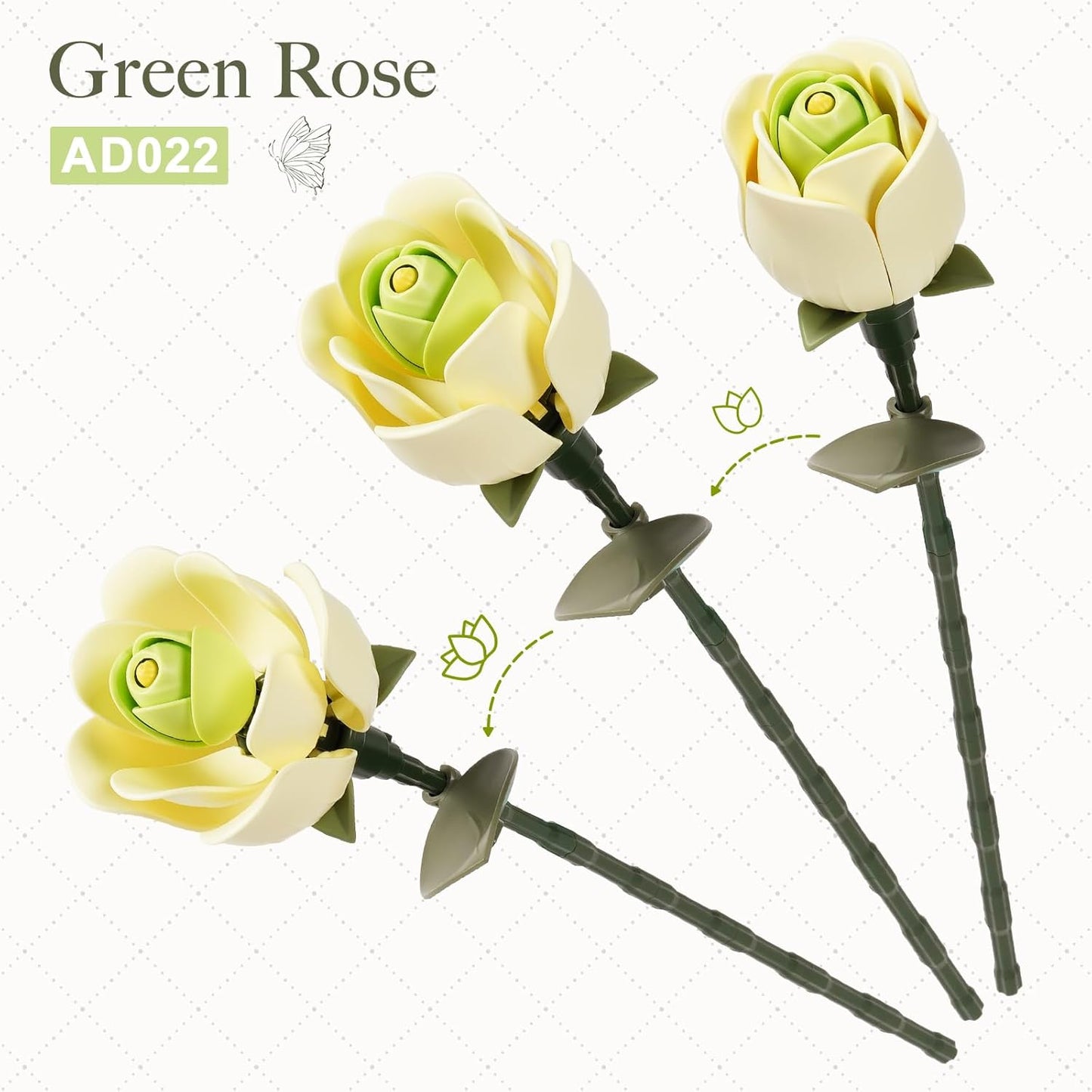 ROKR Floral Art Series Single Flower – Green Rose