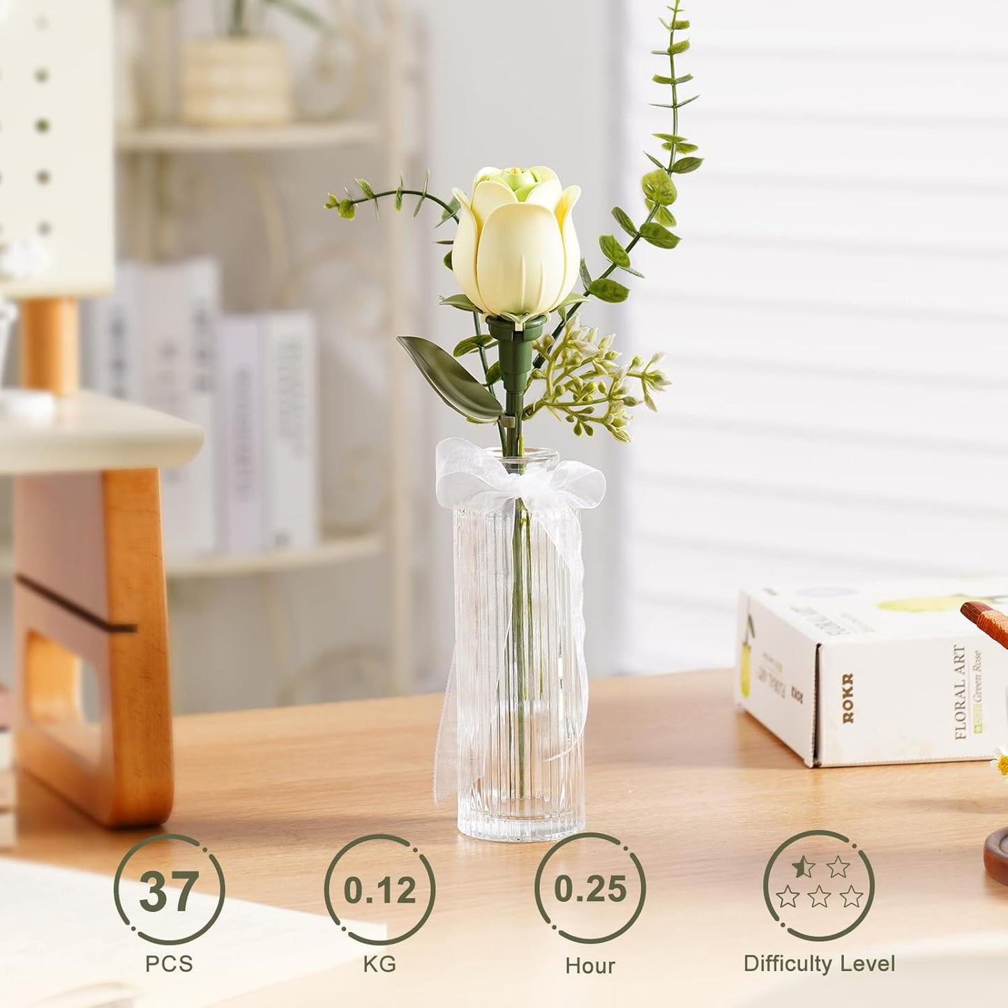 ROKR Floral Art Series Single Flower – Green Rose