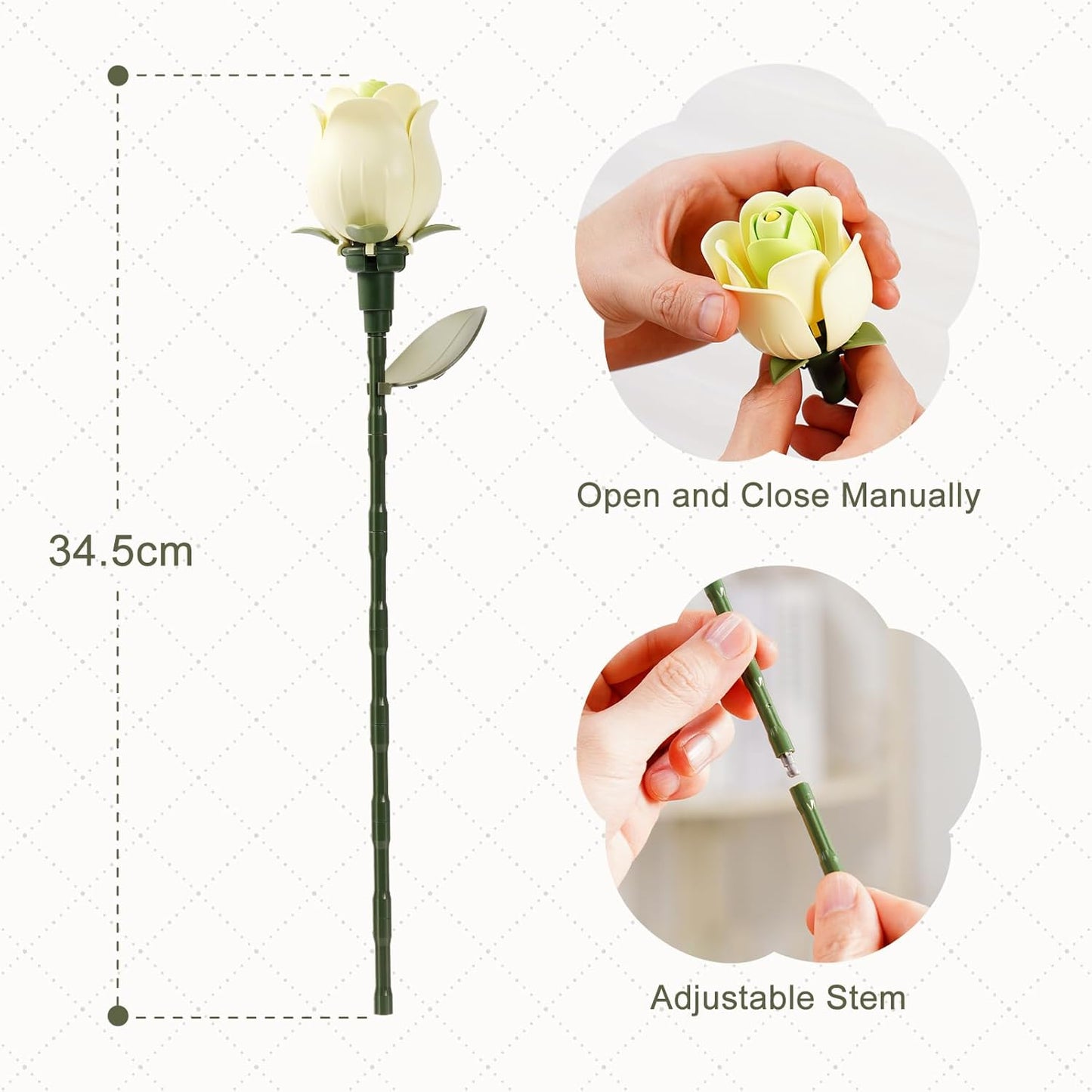 ROKR Floral Art Series Single Flower – Green Rose
