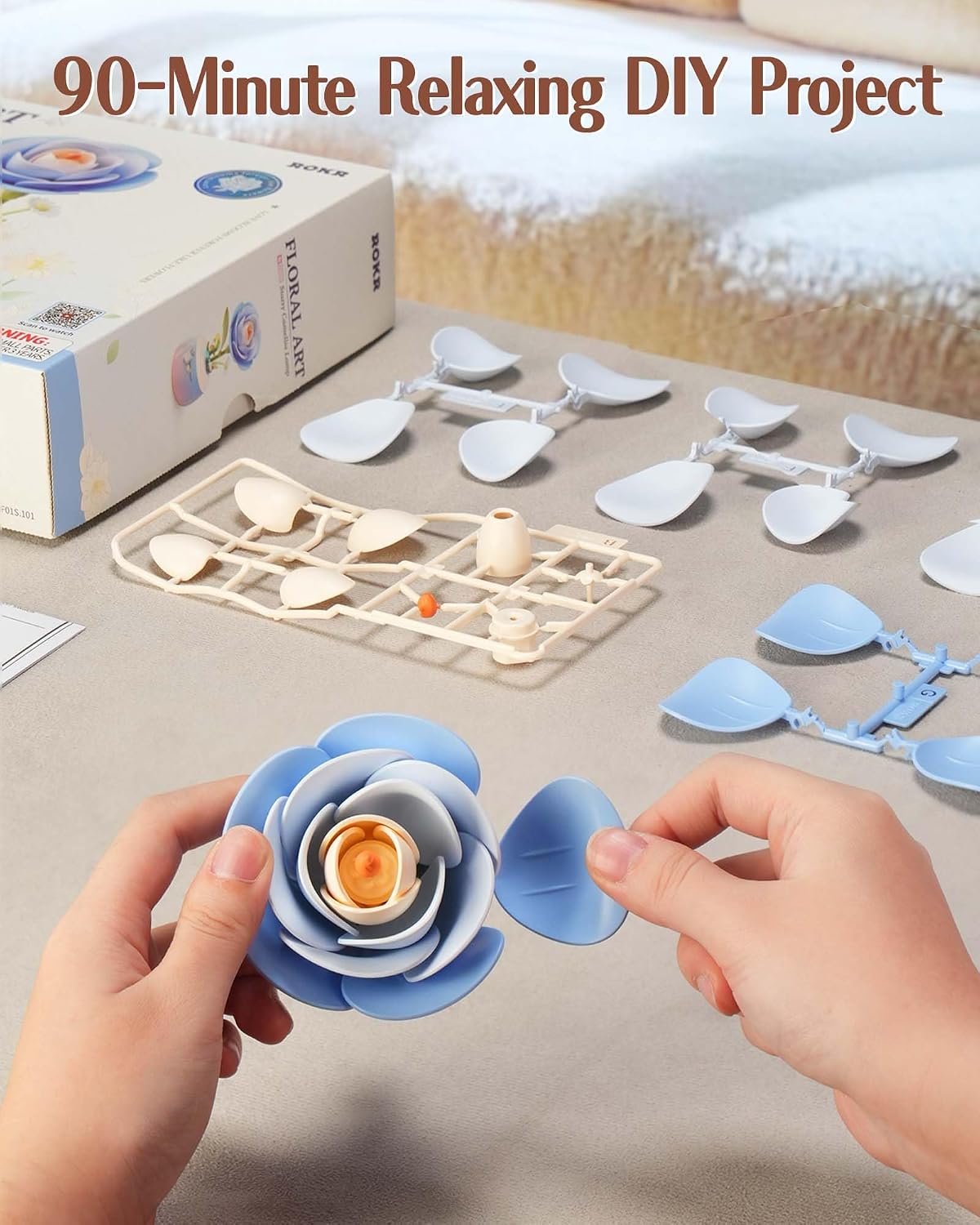 ROKR Starry Camellia Lamp DIY 3D Flower Night Light AF01S