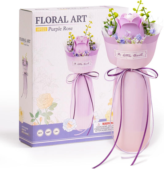 ROKR Purple Rose DIY Bouquet 3D Puzzle AF021