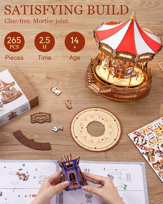 Rolife Classic Carousel 3D Wooden Puzzle AMC01