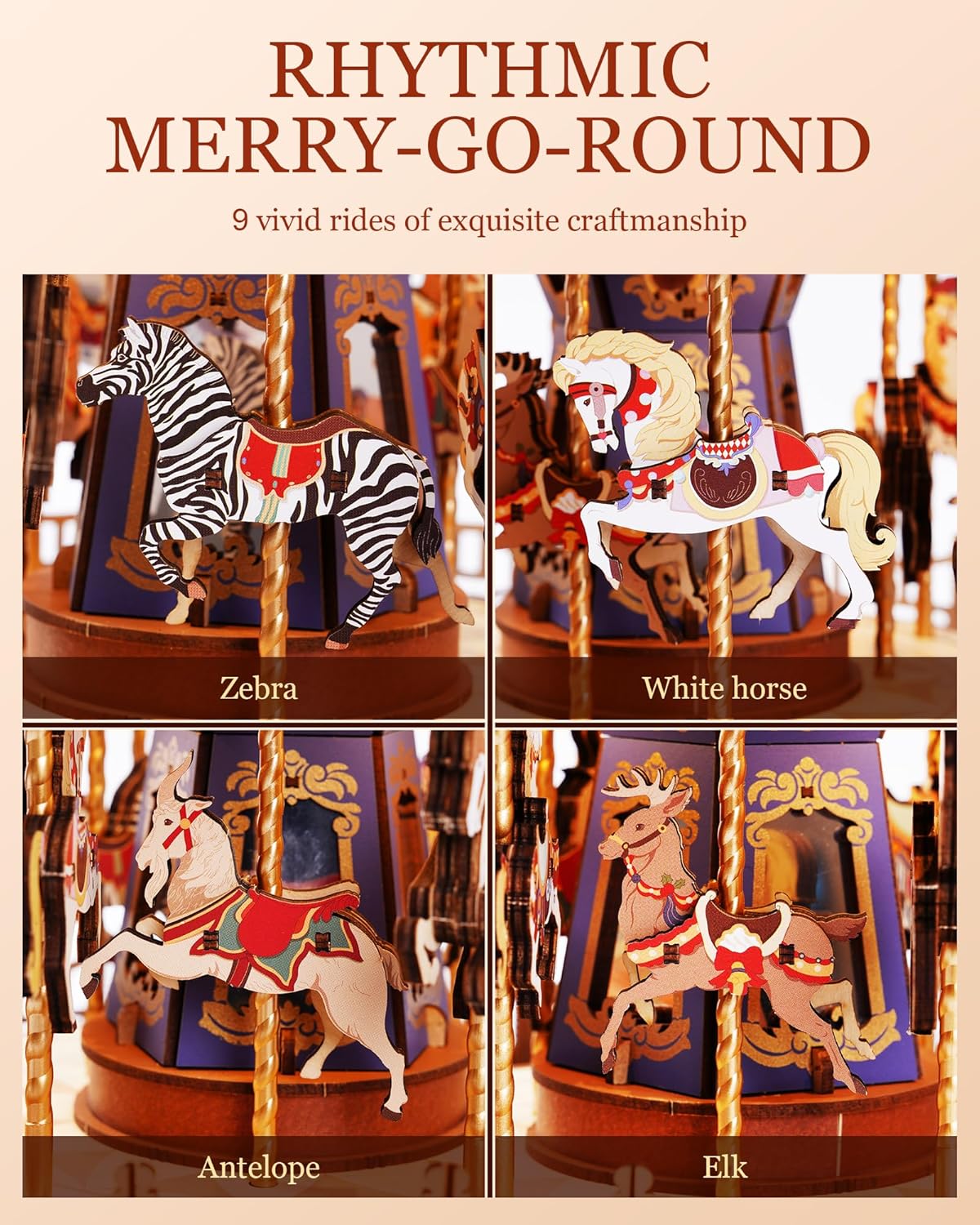 Rolife Classic Carousel 3D Wooden Puzzle AMC01