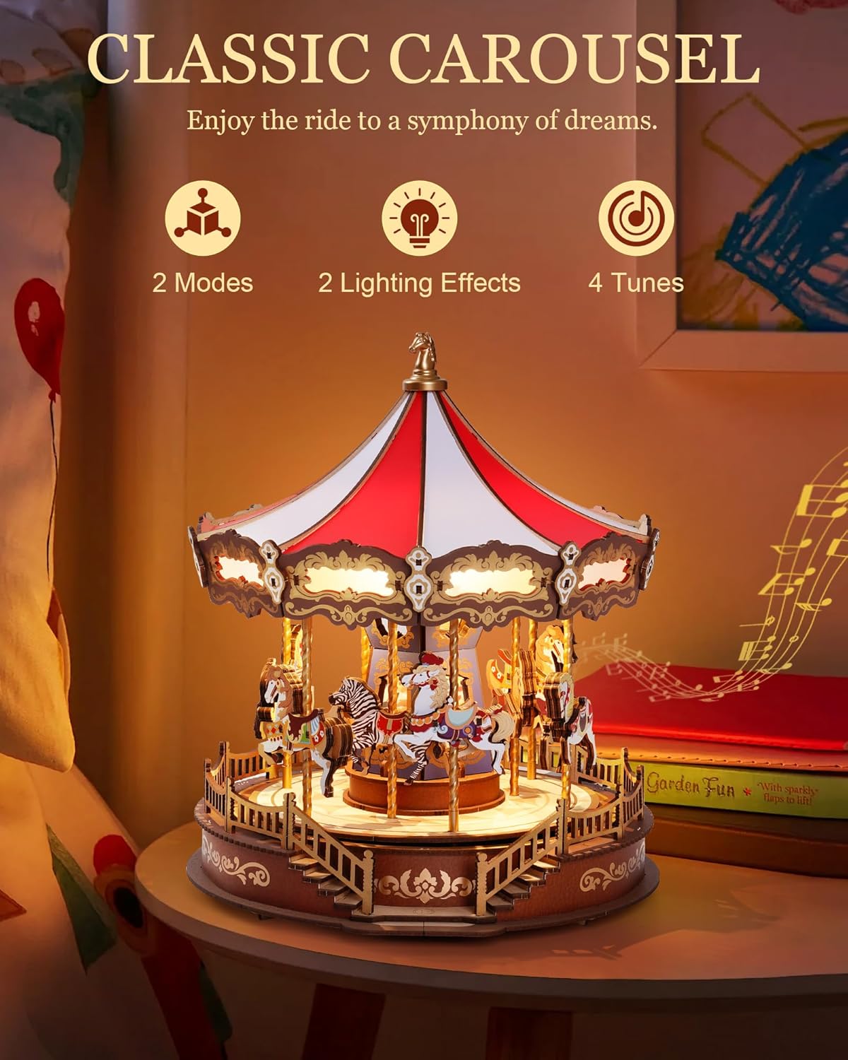 Rolife Classic Carousel 3D Wooden Puzzle AMC01