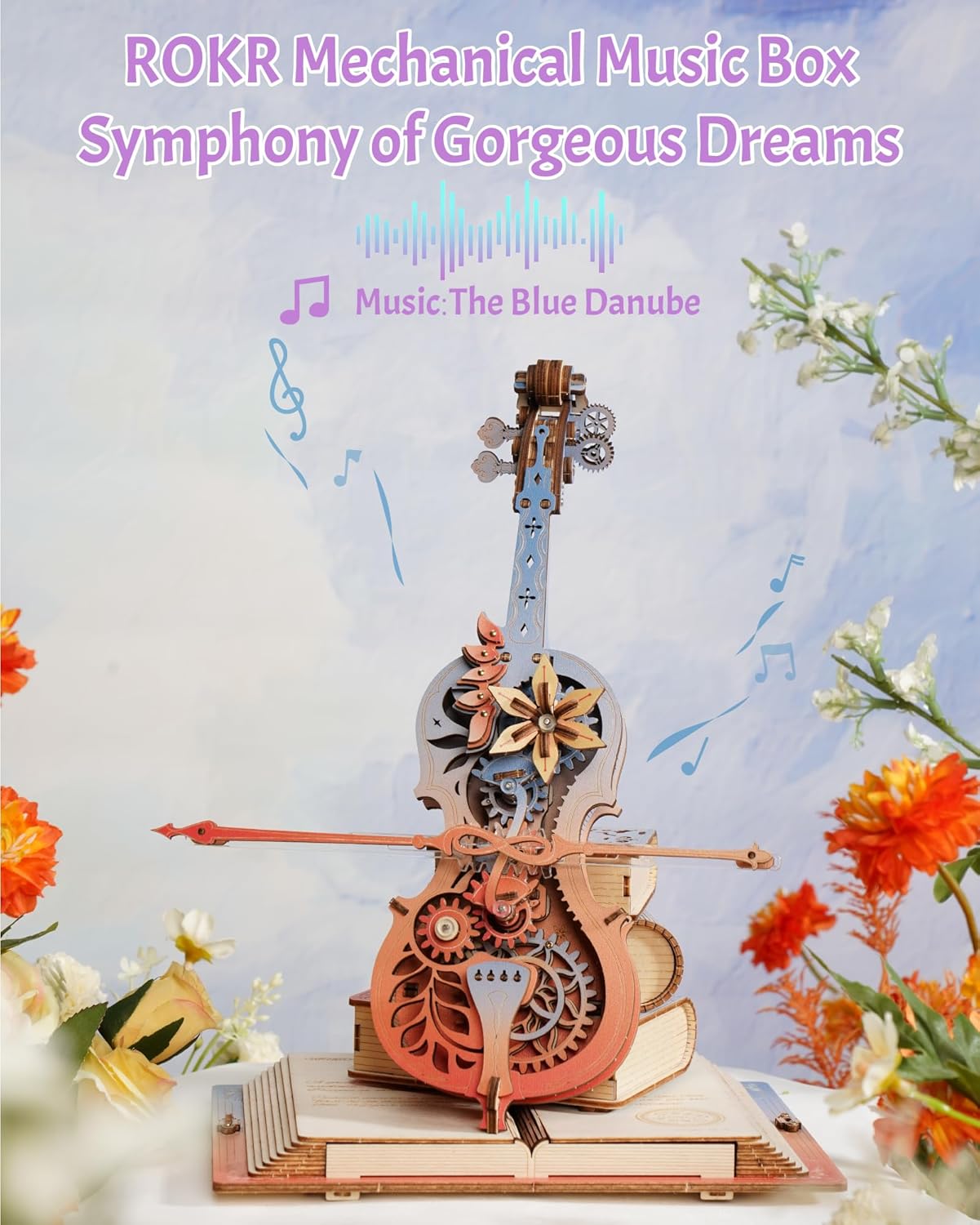 ROKR Symphony of Gorgeous Dreams Mechanical Music Box 3D Wooden Puzzle AMK63M