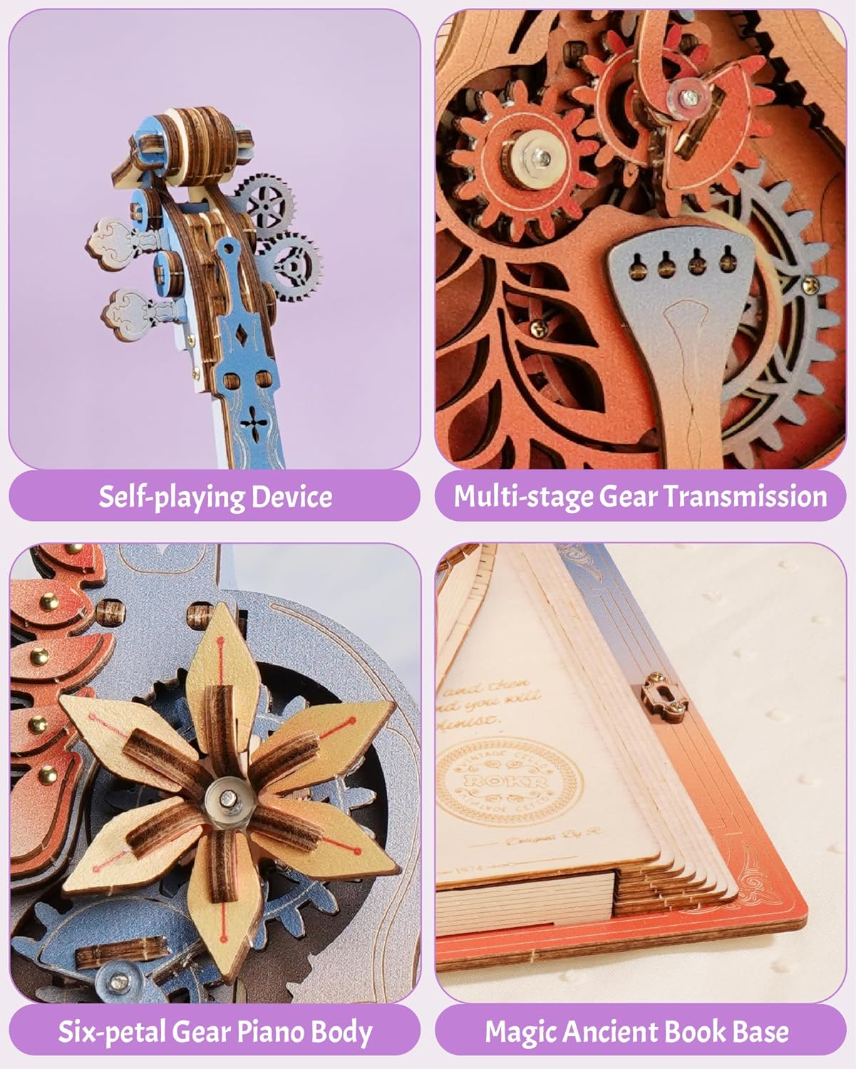 ROKR Symphony of Gorgeous Dreams Mechanical Music Box 3D Wooden Puzzle AMK63M