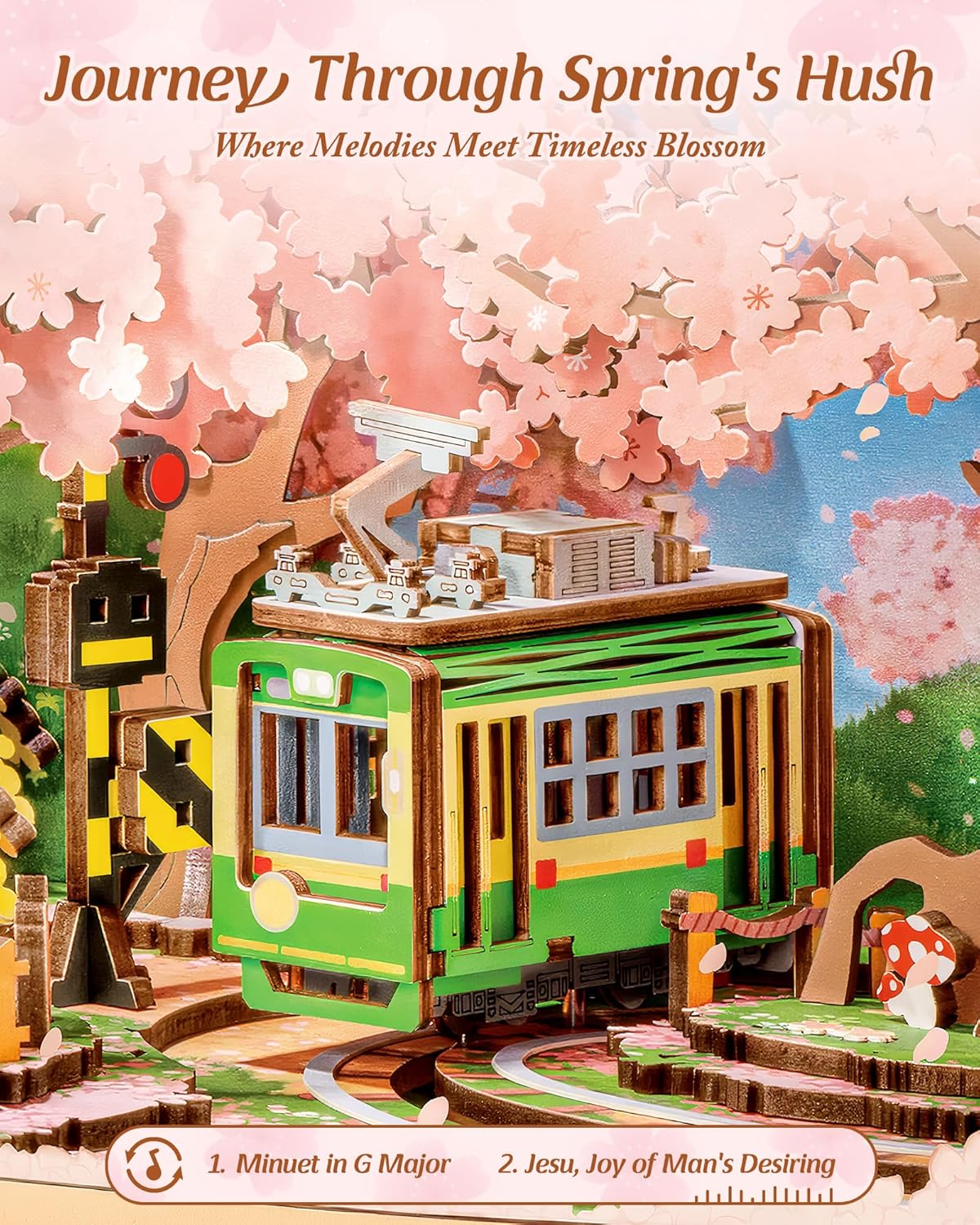 Rolife Sakura Dreamy Tour DIY Music Box 3D Wooden Puzzle AMT02