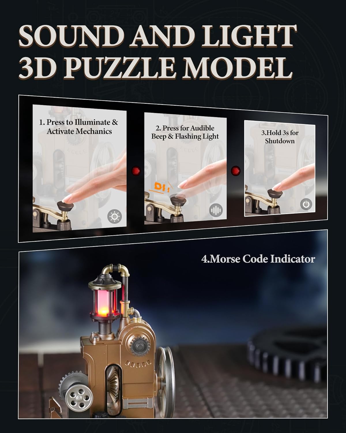 ROKR Morse Telegraph Mechanical 3D Puzzle CGM02